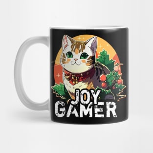 Kawaii Gamer Christmas Cat Mug